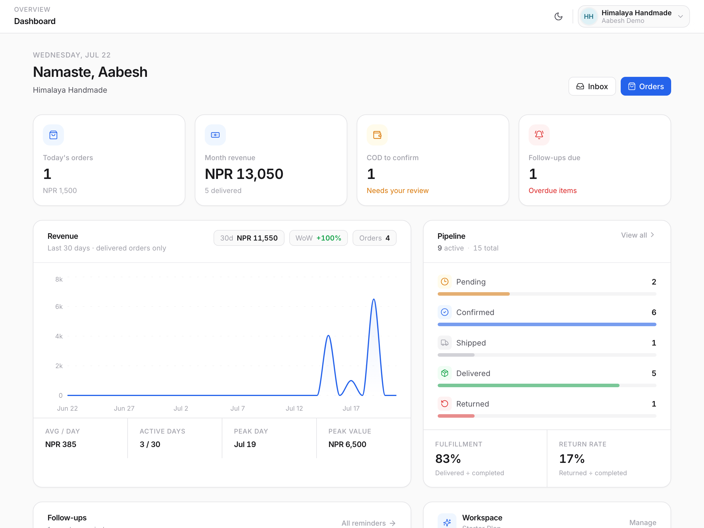 DokaanDM dashboard